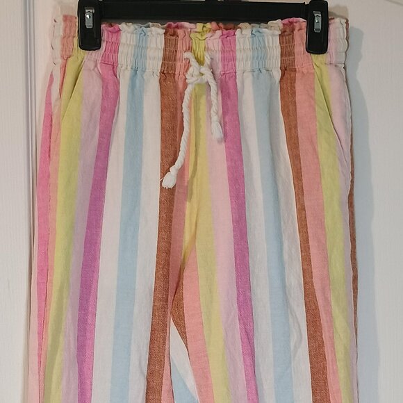 J. Crew Pants - J.Crew/Paperbag Waist Pants/Women XS/Multi Pastel Stripe/Drawcord